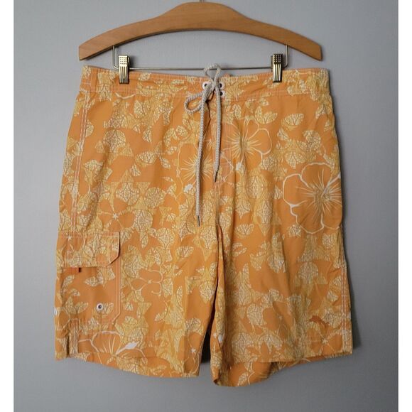 Tommy Bahama Men's Orange Print Swim Shorts Trunks Size L - Picture 1 of 5